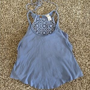 FREE PEOPLE LACE TIE NECK TANK